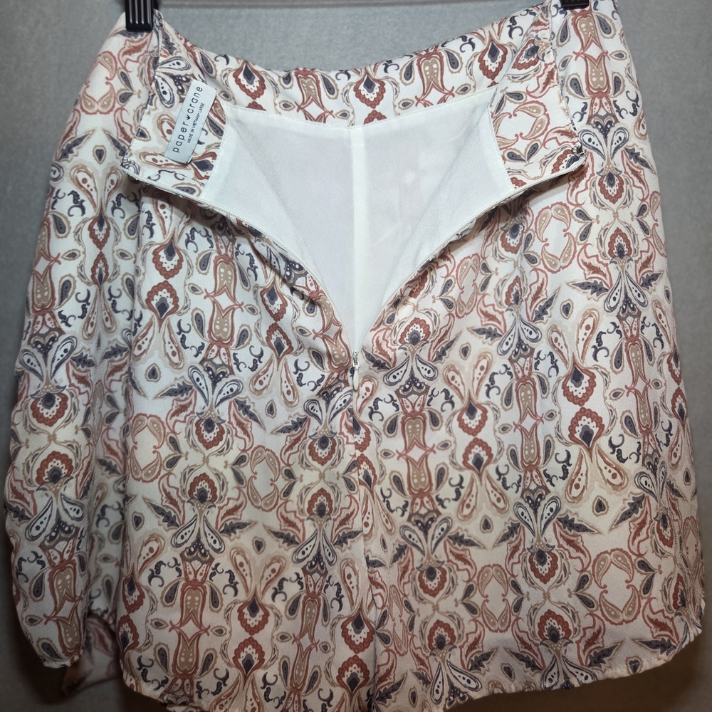 Paper Crane Patterned Wrap Side Tie Mini Skort In… - image 4
